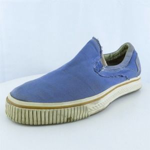 Tommy Bahama Men Slip-On Shoes Live Bait Blue Fabric Slip On Size 8 Medium